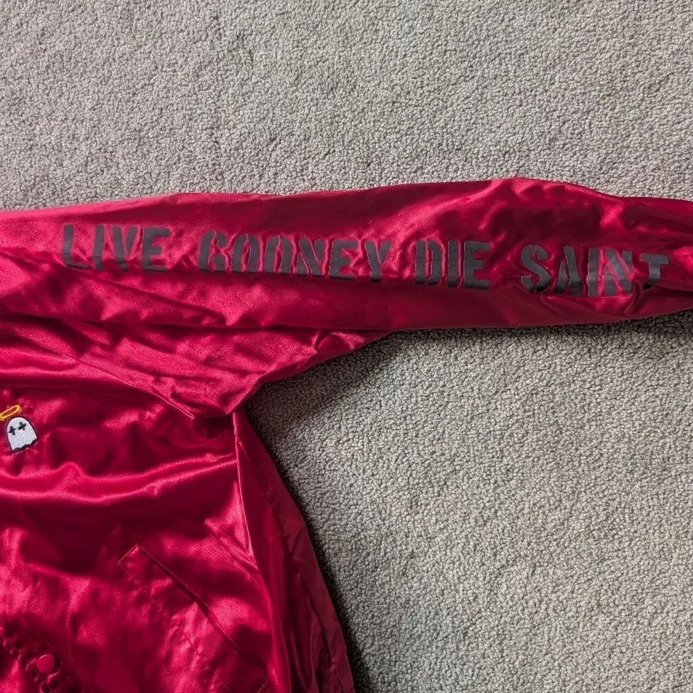 B wood Air Pablo Flight Jacket Red Satin Size S